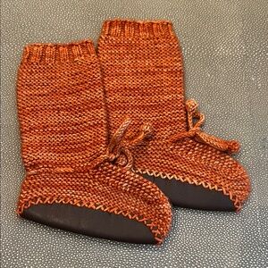 Misha And Puff Orange Knit Kids Shoes